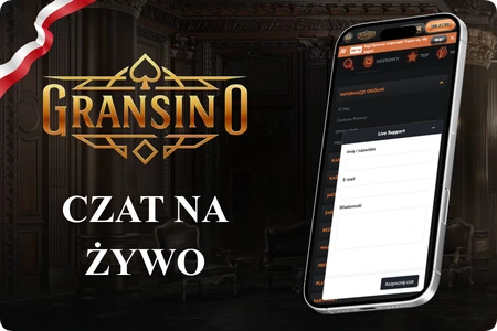 Gransino kasyno okno czatu z konsultantem