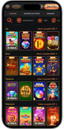 Gransino Casino katalog slotów i gier stołowych