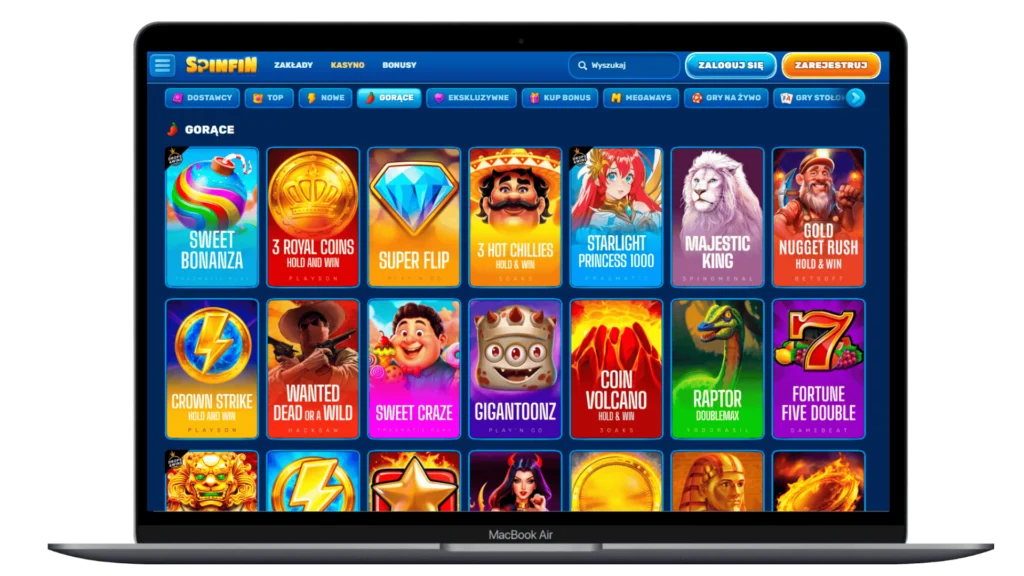 Oferta gier w SpinFiN Casino