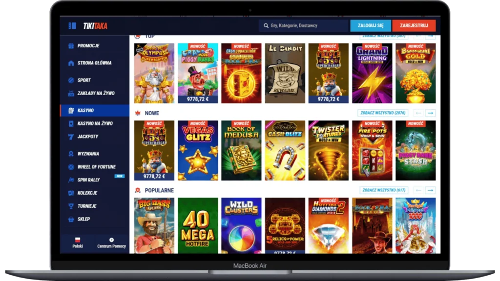 Oferta gier w TikiTaka Casino