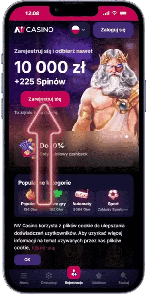 NVcasino Otwórz formularz rejestracji